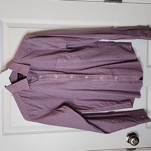 UNTUCKit Red White & Blue Plaid Button Down Long Sleeve Shirt, Men's Slim Fit XS